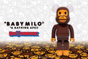 BE@RBRICK BABY MILO(R)EAR CLEAR Ver. 1000％ 美品　新品　検品済み 30周年記念品　Bape 