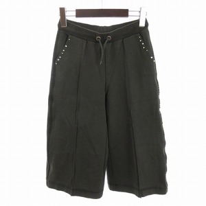 ディーゼル DIESEL センターシーム ワイドパンツ スタッズ クロップド丈 カーキ系 10 140cm位 キッズ