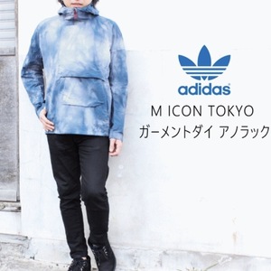 adidas M ICON TOKYO ガーメントダイ アノラック パーカー S 製品染め