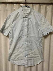 Maison Martin Margiela 半袖シャツ SHIRT 10 size48 マルタンマルジェラ 比翼シャツ メンズ ライトブルー