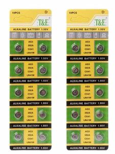 【送料無料】T&E アルカリボタン電池 LR41W 20本 20個 セット ボタン電池 電池