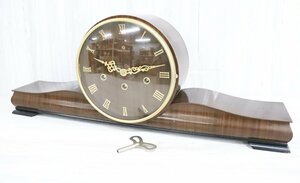 【行董】アンティーク ドイツ製 ユンハンス JUNGHANS 置時計 ネジ巻き式 ディスプレイ AG000ABH13