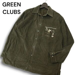 GREEN CLUBS グリーンクラブ × ルーニー・テューンズ シルベスター刺繍★ 長袖 コーデュロイ チェック シャツ Sz.4　メンズ　A4T10338_A#B