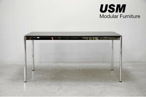 727 極美品 USM Haller Table(USM ハラーテーブル) ダイニング デスク ブラックウッド天板 机 150cm