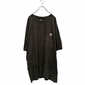 Carhartt 半袖 ロゴ ポケットTシャツ 2XL グレー カーハート ビッグサイズ クルーネック 古着卸 アメリカ仕入 a605-7981