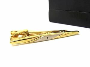 ■美品■ YVESSAINTLAURENT イヴサンローラン タイクリップ タイピン アクセサリー シルバー系×ゴールド系 DE9468