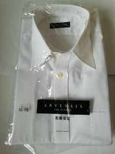 送料無料 ☆ 半袖ワイシャツ ARVENSIS 40 形態安定加工 ホワイト☆新品自宅保管品☆ 白Yシャツ カッターシャツ