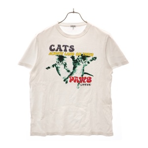 LOEWE ロエベ Cat Print T-Shirt キャットプリント 半袖Tシャツ カットソー ホワイト H526Y22X42