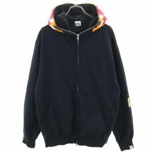 アベイシングエイプ ベイプ スウェット ジップパーカー L ブラック A BATHING APE 日本製 BAPE メンズ