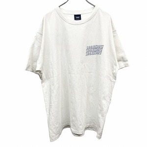 リー Lee Tシャツ 両面プリント LEE RIDERS リーライダース 半袖 ショートスリーブ 丸首 綿100% LL XL ホワイト 白×青×茶×黒 メンズ