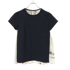 sacai サカイ 24AW Pattern Knit Print Cotton Jersey T-Shirt シフォンプリーツTシャツ 24-07439 ミックス 1 ITZGHQQQMJP0