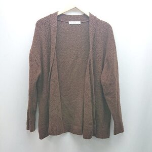 ◇ green label relaxing UNITED ARROWS ニット 起毛 ストレッチ 長袖 カーディガン サイズL ブラウン レディース E