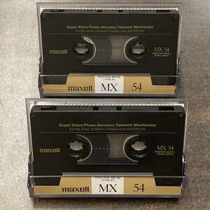 0194T マクセル MX 54分 メタル 2本 カセットテープ/Two Maxell MX 54 Type IV Metal Position Audio Cassette