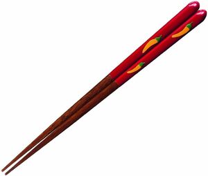 一双 日本製 箸 とうがらし 赤 20.5cm