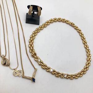 Christian Dior ネックレス イヤリング 5点セット ゴールド アクセサリー P130