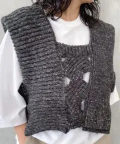 Abel  Loose knit vest  黒　BLACK