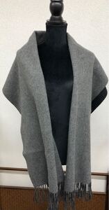 Cashmere World カシミヤワールド　AURORA オーロラ　ストール　マフラー　グレー　カシミヤ　大判ストール　大判　裏地ブラック　