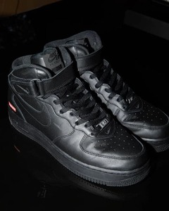 送料無料!!国内正規 24cm US6 Supreme NIKE Air Force 1 Mid Black 黒 ブラック シュプリーム ナイキ エアフォース1 ミッド ボックスロゴ