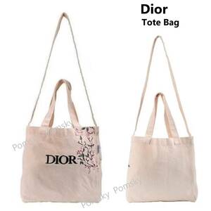 ☆Y117-2☆ DIOR ディオール ロゴ刺繍 コスメ 海外限定ノベルティ トート バッグ 新品・未使用・未開封