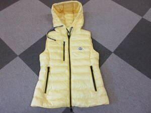 MONCLER SUCRETTE ダウンベスト Size1 イエロー LONGUESAISON モンクレール フード パーカ レディース GILET シュクレット