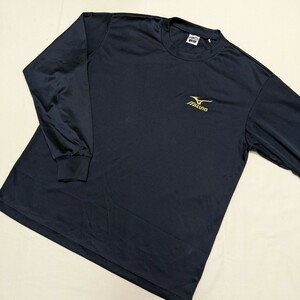 ☆WG4 mizuno ミズノ メンズ L 長袖 Tシャツ カットソー 黒 クルーネック スポーツ ウェア 野球 ベースボール