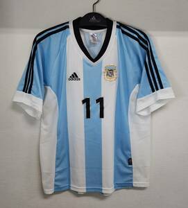 01 ARGENTINA AFA アルゼンチン(H)#11 ベロン VERON 半袖 adidas 2002 WorldCup予選仕様 XL 