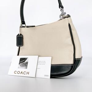 美品COACH ハンドバッグ　キャンバス　アクセサリーポーチ　7704