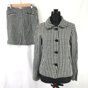 ポーランド製☆アニエスベー/agnes b.☆アンゴラ混/ミニスカートスーツ【1/size-S/黒×白/black×white】Jackets/skirt/Set up◇cBH287