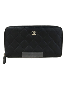 CHANEL◆シャネル/長財布/レザー/BLK/レディース