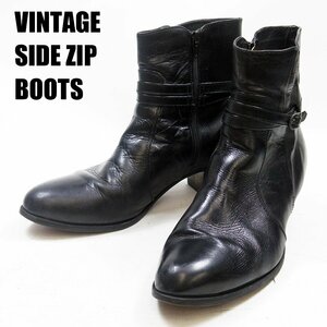 10 1/2D表記　28.5cm相当　Zip boots　ジップブーツ　編み上げ　アメリカ　黒　ブラック　24.8.19/P1406