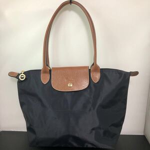 LONGCHAMP ロンシャン トートバッグ ナイロン レザー　ブラック　高さ23cm横39cmマチ14cm 鞄 ルプリアージュ　