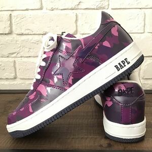 ★新品★ BAPESTA エナメル スニーカー 27cm US9 purple camo a bathing ape BAPE STA shoes sneakers エイプ ベイプ ベイプスタ 迷彩 w3