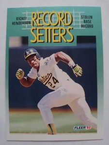 ★RICKEY HENDERSON FLEER 1992 MLB 681 リッキー・ヘンダーソン OAKLAND ATHLETICS オークランド・アスレチックス HOF 盗塁王