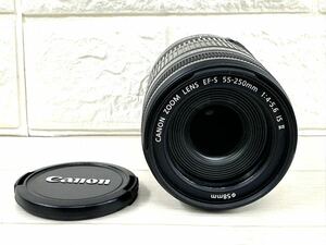 D129★ CANON キャノン レンズ ZOOM LENS EF-S 55-250mm 1:4-5.6 IS Ⅱ IMAGE STABILIZER MACRO 1.1m/3.6ft 動作未確認 【ジャンク】