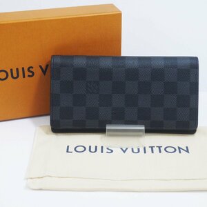 USED良品・保管品 Louis Vuitton ルイヴィトン N62665 ポルトフォイユブラザ TA0158 ダミエグラフィット 2つ折り 長財布 保存袋/外箱付