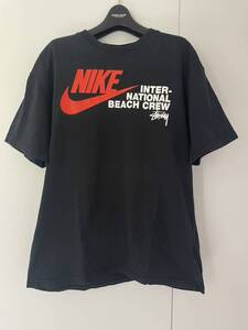 NIKE INTER - NATIONAL BEACH CREW STUSSY Tシャツ ナイキ ステューシー 半袖 半袖Tシャツ ブラック 黒 古着 トップス サイズ M