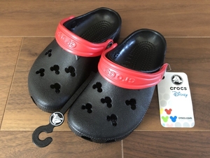 【激レア/廃番/新品未使用】2007年頃 crocs(クロックス) Disney kids mickey black/red ディズニー ミッキー 17.5cm C10/11