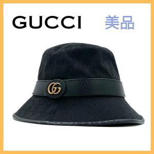 GUCCI コットン×ポリエステル GGキャンバス S/57 バケットハット