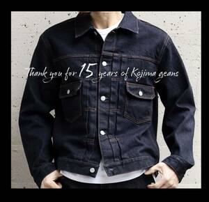 児島ジーンズ★新品★553★Gジャン【L】15oz★インディゴ★RNB-553★正規取扱い店★15周年★フック★Hooklet★アメリカンロングリバーp