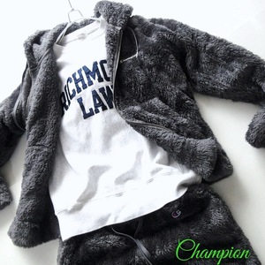 【Champion チャンピオン】フリークスストア別注 シェルパフリース 上下 セットアップ パーカー ジョガーパンツ グレー M!! （軽量 防寒）