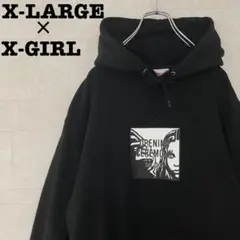 a【即完売モデル】XLARGE×X-girl　センター限定コラボパーカー 黒　M