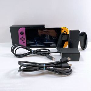 137【中古】Nintendo Switch 本体 HAC-001 ネオンパープル/ネオンイエロー ニンテンドースイッチ 任天堂ゲーム 動作確認 初期化済み 現状品