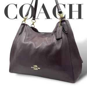 極美品　COACH コーチ　ショルダーバッグ　トートバッグ　馬車ロゴ　レザー