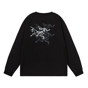 ARC‘TERYX アークテリクス 長袖Tシャツ プルオーバー クルーネック バックプリント ブラック色 メンズ トップス Lサイズ