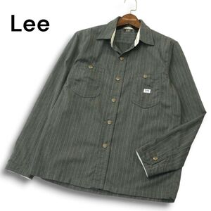 Lee × DOORS リー × アーバンリサーチ LT5012 通年 長袖 ワーク ストライプ★ シャツ Sz.S メンズ 灰　A5T00032_1#C