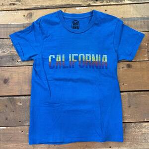 tmt / ティーエムティー california プリントtシャツ tee 前面プリント ブルーカラー メンズ s サイズ アメカジ used