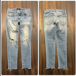 p メンズ パンツ AZUL by MOUSSY アズール バイ マウジー ジーンズ デニム カットオフ スキニー FE963 / 約W29 全国一律レターパック配送