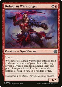 MTG ■赤/英語版■ 《コラガンの戦争屋/Kolaghan Warmonger》★FOIL★ 機械兵団の進軍：決戦の後に MAT