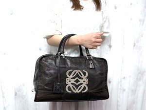 極美品 LOEWE ロエベ アナグラム アマソナ36 トートバッグ ハンドバッグ バッグ レザー 茶 72356