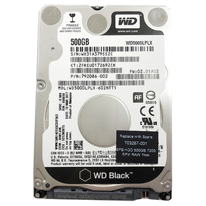 Western Digital WD5000LPLX 500GB 7mm厚 7200rpm ハードディスク SATA 2.5インチ HDD 中古品 PCパーツ 修理 部品 パーツ YA2569